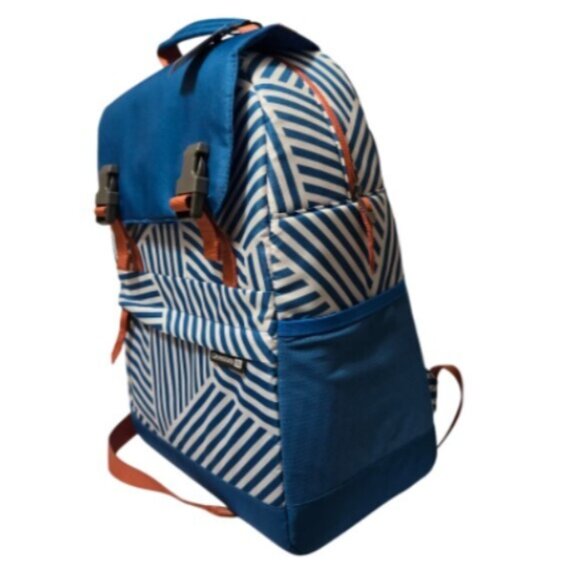 CleverMade Insulated 18 Can Leakproof Blue Stripe Cooler Backpack  - NWT - Picture 5 of 11